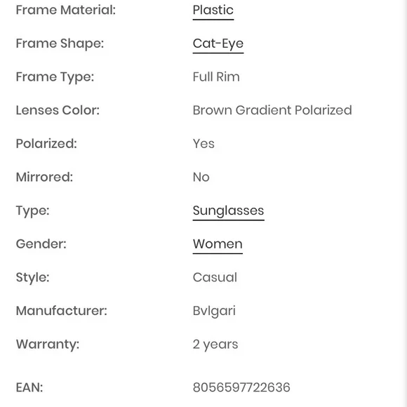 NWB Bvlgari Serpenti Sunglasses Style BV8255BF - Picture 9 of 9